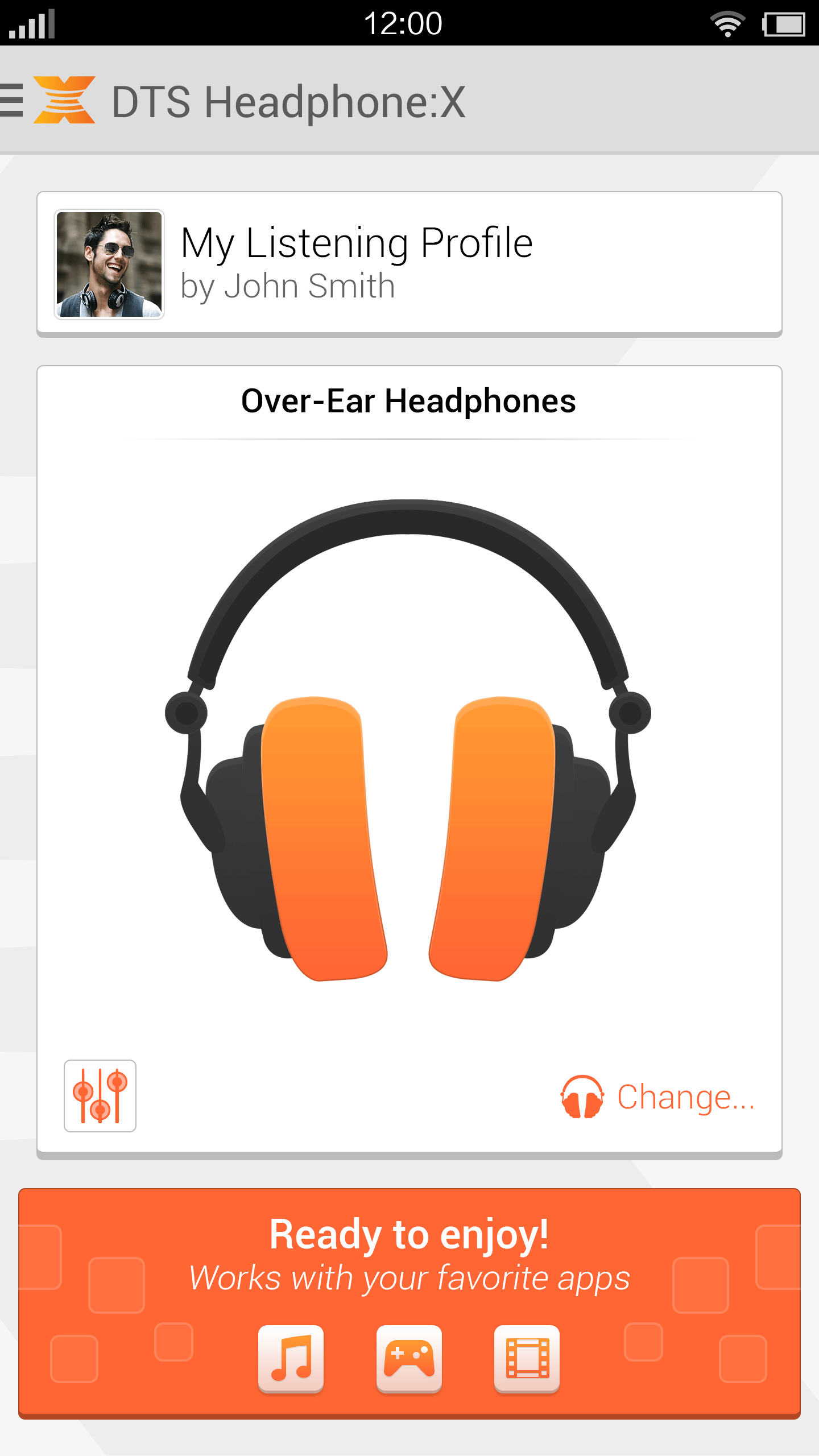DTS Headphone:X Android Control Panel App
