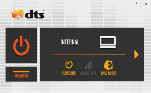 DTS Studio Sound - Basic Screen