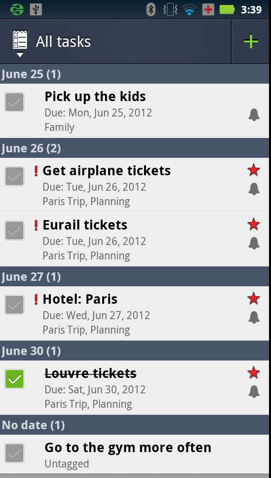 Task App - All Tasks Screen