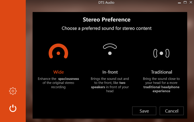 Stereo Preference Screen