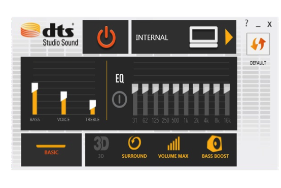DTS Studio Sound - Advanced Screen
