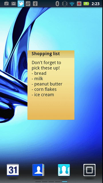 Sticky Note Widget