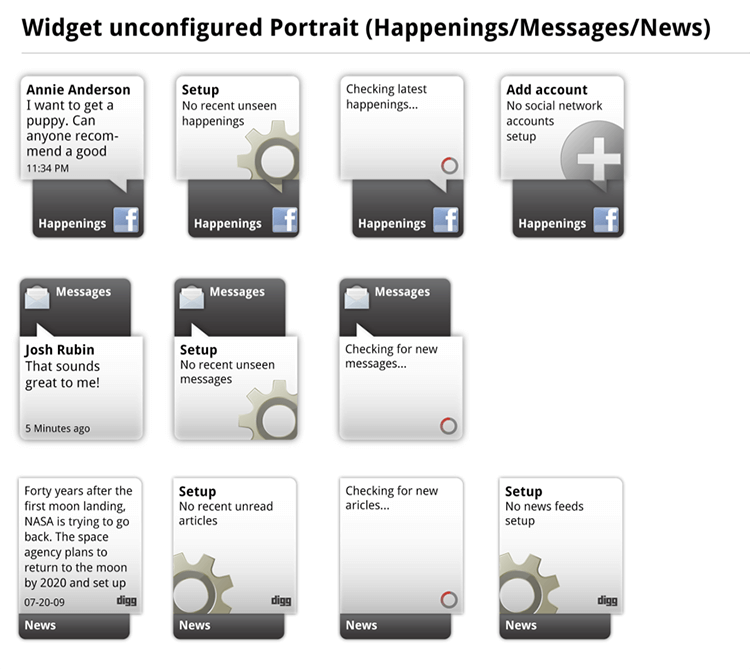 Alternative Widget Designs