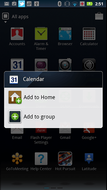 App Context Menu